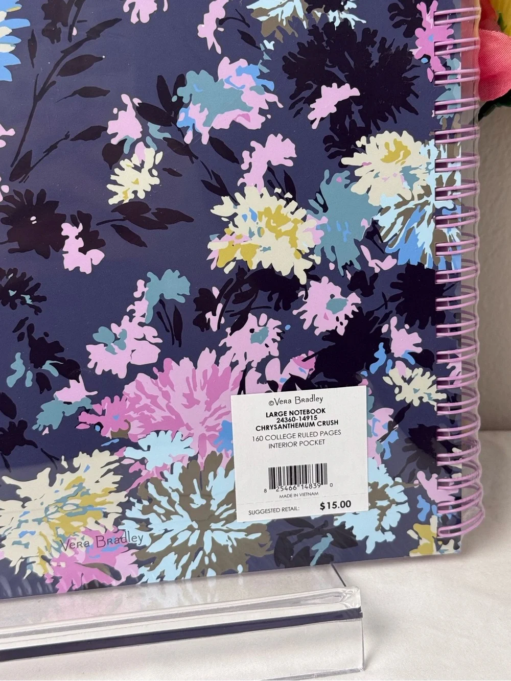 NWT Vera Bradley Chrysanthemum Crush Large Notebook New